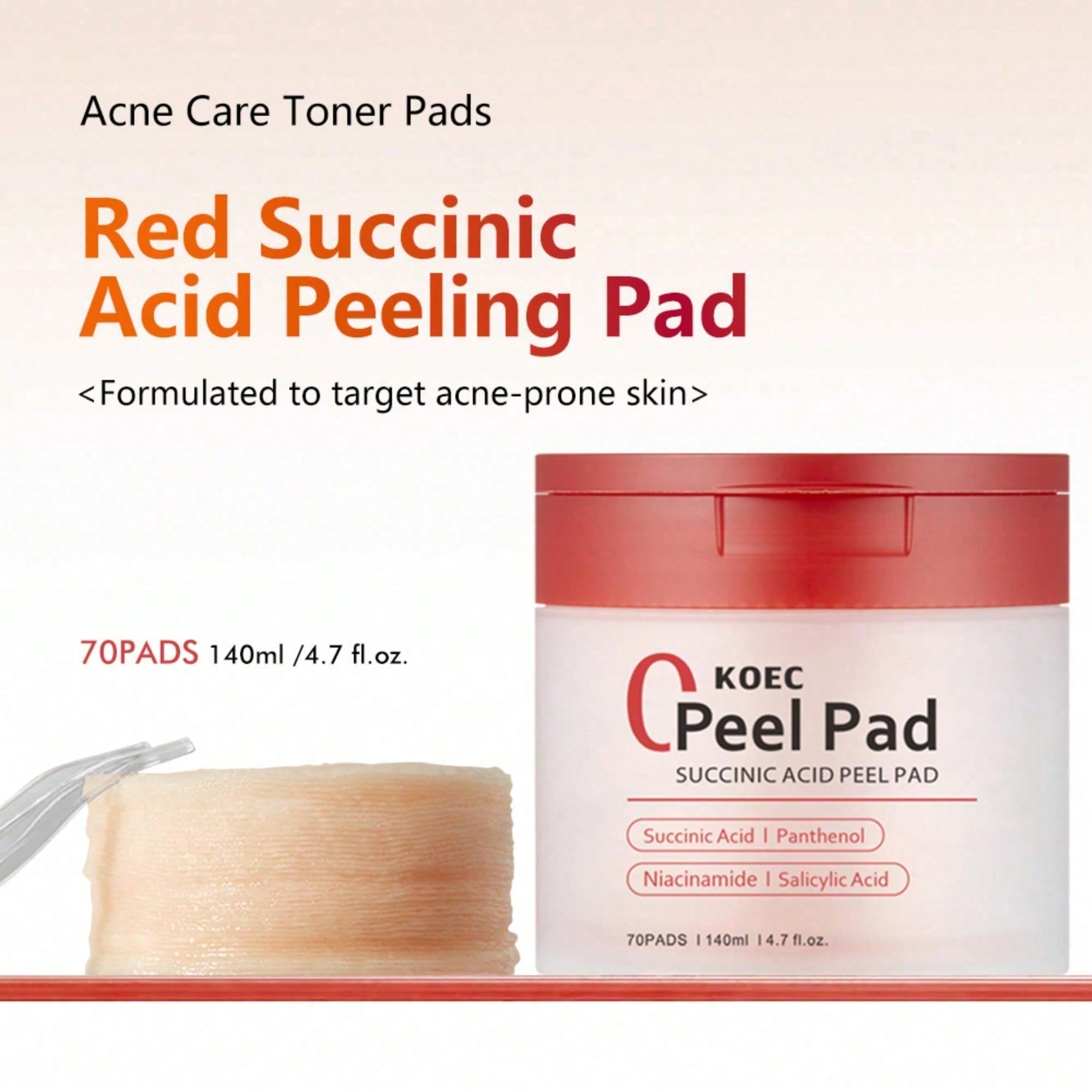 Toner Pads Red Succinic Acid P - Skincare Non Comedogenic recension och pris