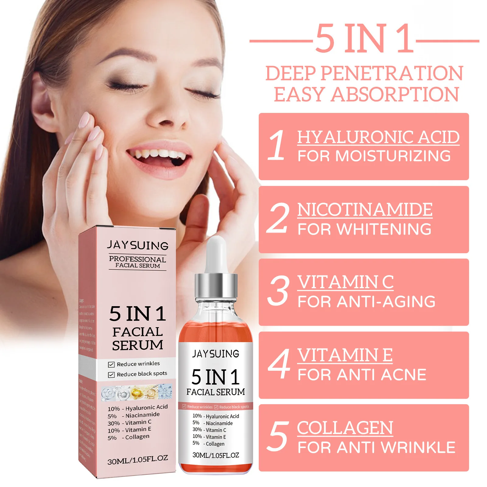 5 In 1 Moisturizing Facial Ser - Licorice Root Extract recension och pris