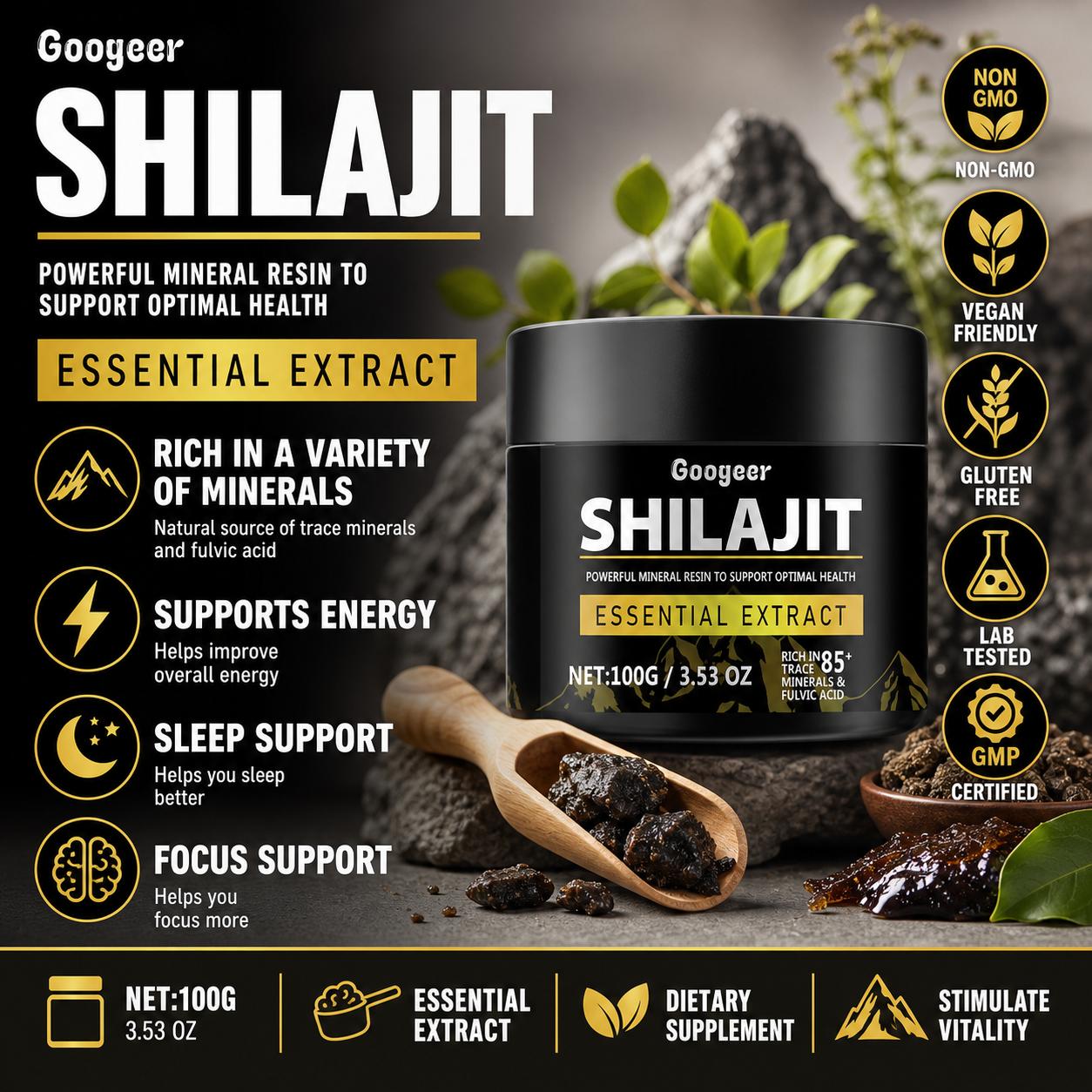 Googeer Shilajit Extract Powde - Licorice Root Extract recension och pris