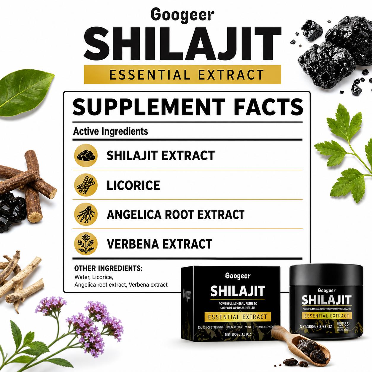 Googeer Shilajit Extract Powde - Licorice Root Extract recension och pris